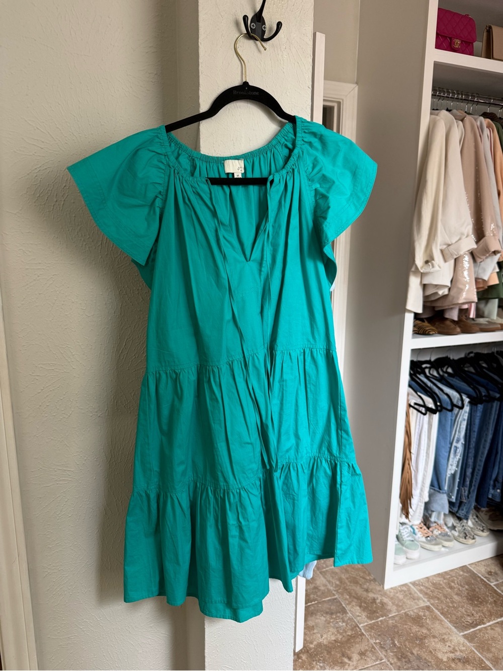 Pinch Teal Sleeveless V-Neck Dress